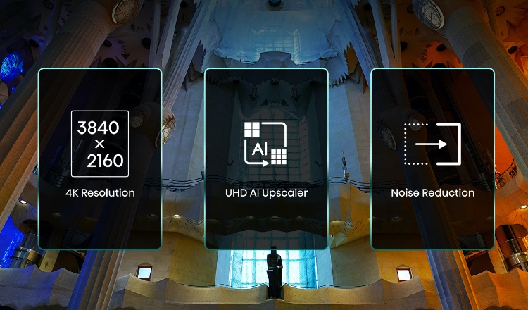 Hisense A6G - 4K resolution, UHD AI Upscaler, Noise Reduction Icons - Mobile