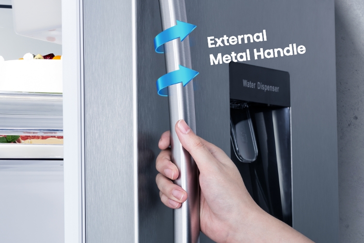 Hisense BCD570W External Metal Handle feature image - mobile