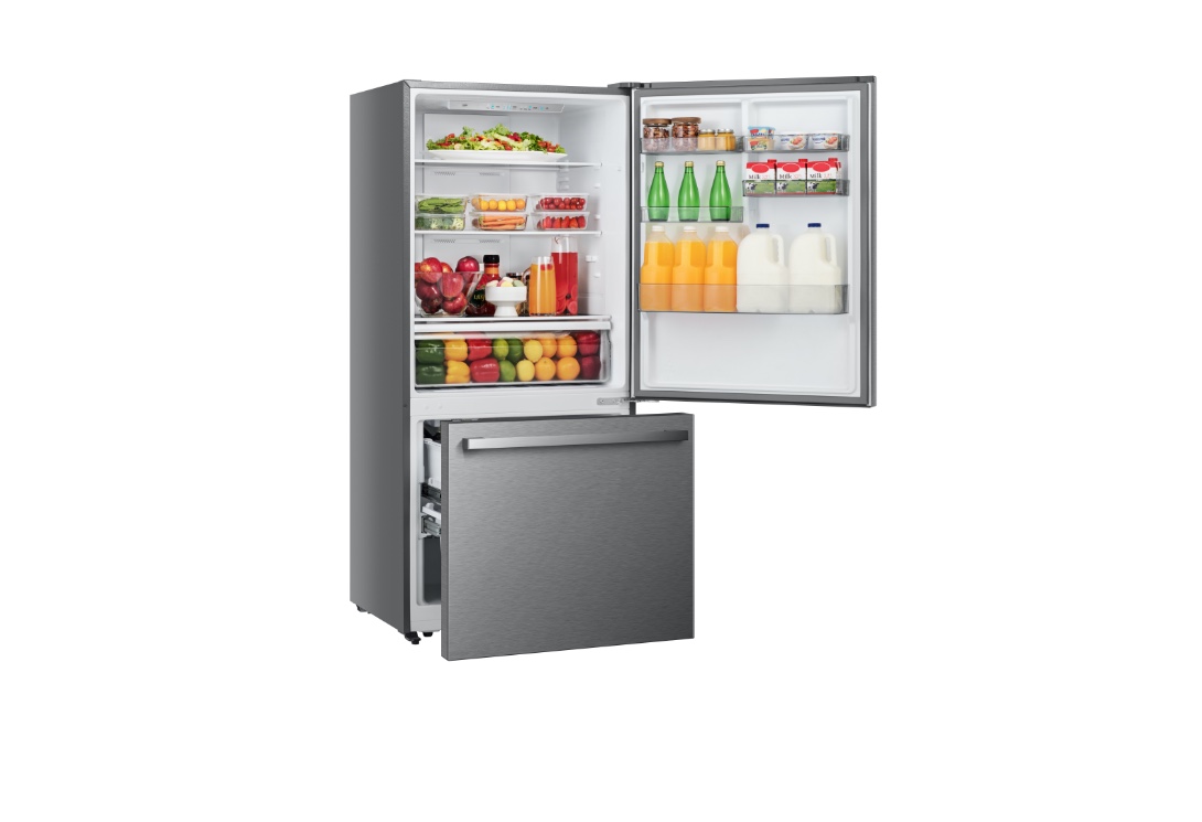 Hisense BCD-450W Gallery View Side View Right Open Door with Food