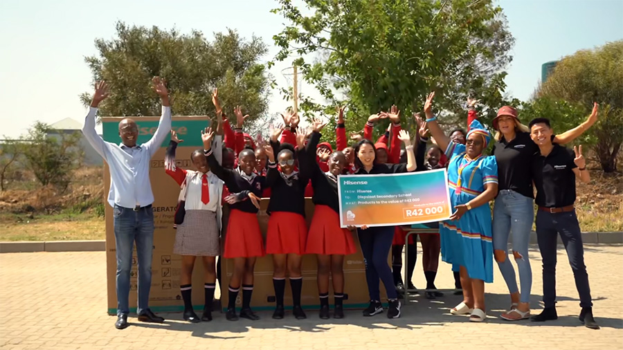 Hisense donated to a local impoverished school in South Africa